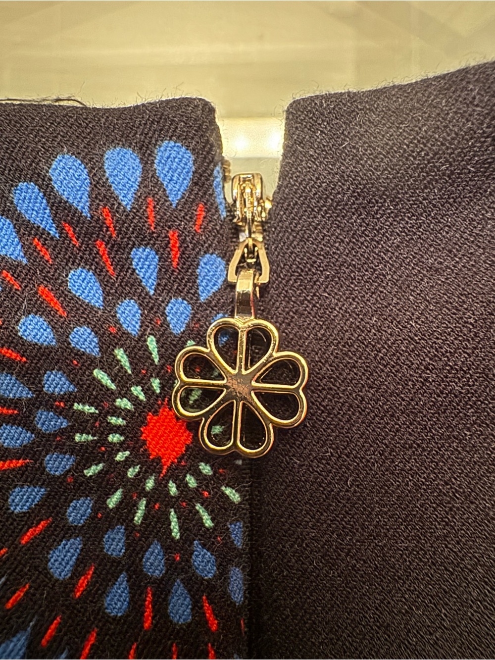 Kate Spade Black Fit & Flare Dress with Red, Blue & Turquoise Medallion Print - Picture 5 of 8